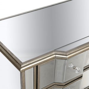 Buffet Mueble TV Madera MDF, 6 Cajones Espejo, estilo moderno Glam - Imagen 4