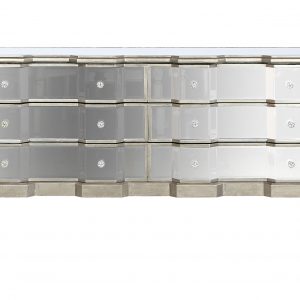 Buffet Mueble TV Madera MDF, 6 Cajones Espejo, estilo moderno Glam - Imagen 3