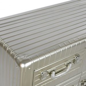 Aparador Plateado Diseño Metal Madera MDF, Vintage Retro - Imagen 5