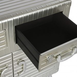 Aparador Plateado Diseño Metal Madera MDF, Vintage Retro - Imagen 8