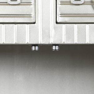 Aparador Plateado Diseño Metal Madera MDF, Vintage Retro - Imagen 9