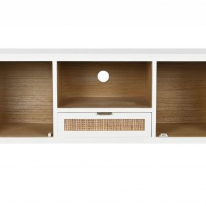 Mueble TV Madera Paulownia, Puertas Cristal, estilo Scandi Nordico - Imagen 3