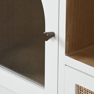 Mueble TV Madera Paulownia, Puertas Cristal, estilo Scandi Nordico - Imagen 7
