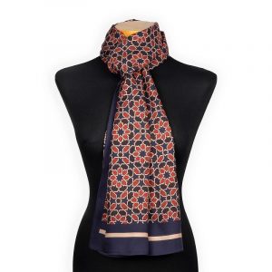 Pañuelo Foulard Azul Marino y Rojo, Modal Mujer y Hombre 180 x 65 - Imagen 3