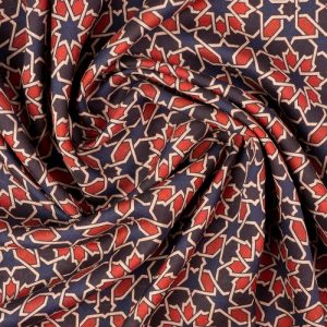 Pañuelo Foulard Azul Marino y Rojo, Modal Mujer y Hombre 180 x 65 - Imagen 5