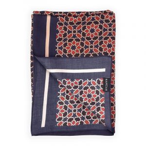 Pañuelo Foulard Azul Marino y Rojo, Modal Mujer y Hombre 180 x 65 - Imagen 6