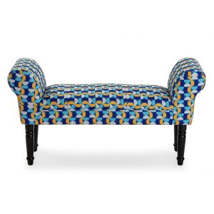 Taburete Pie de Cama Banco Banquete, Colorido Azul, Dormitorio - Imagen 2