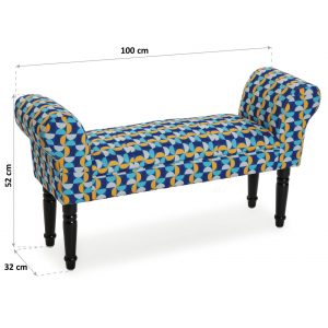 Taburete Pie de Cama Banco Banquete, Colorido Azul, Dormitorio - Imagen 4