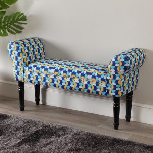 Taburete Pie de Cama Banco Banquete, Colorido Azul, Dormitorio - Imagen 6