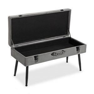 Banco Banquete Taburete, Pie de Cama Baul, Acabado Terciopelo - Imagen 9