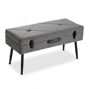 Banco Banquete Taburete, Pie de Cama Baul, Acabado Terciopelo - Imagen 21