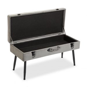 Banco Banquete Taburete, Pie de Cama Baul, Acabado Terciopelo - Imagen 8