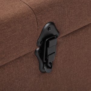 Banquete Taburete Pie de Cama Banco, Almacenamiento, Marrón y Gris - Imagen 9