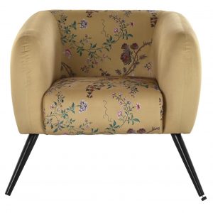 Sillón Flores Poliéster Estilo Shabby Chic, Metal Distintos Colores - Imagen 5