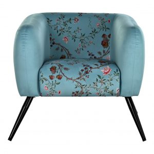 Sillón Flores Poliéster Estilo Shabby Chic, Metal Distintos Colores - Imagen 4