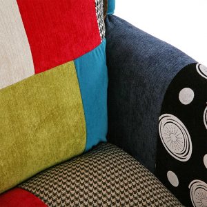 Butaca Moderna Patchwork Algodon Multicolor Vintage Clasica - Imagen 6