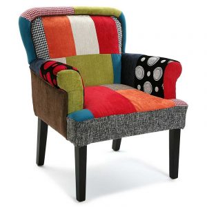 Butaca Moderna Patchwork Algodon Multicolor Vintage Clasica - Imagen 1