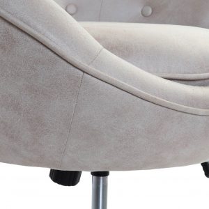Sillón Acero Lino, Oficina Beige, 114cm altura, 360º Giratorio - Imagen 4