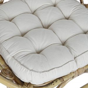 Sillón Ratán con Cojín Blanco Algodón, Exterior Interior - Imagen 5