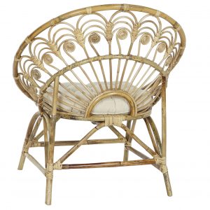 Sillón Ratán con Cojín Blanco Algodón, Exterior Interior - Imagen 4