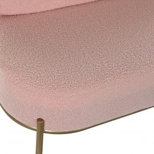 Sofá 2 Plazas Poliéster Metal, Beige & Rosa, Glam Chic Moderno Elegante - Imagen 8