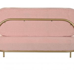 Sofá 2 Plazas Poliéster Metal, Beige & Rosa, Glam Chic Moderno Elegante - Imagen 13