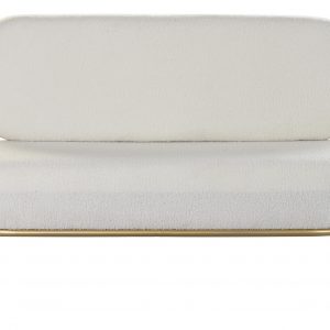 Sofá 2 Plazas Poliéster Metal, Beige & Rosa, Glam Chic Moderno Elegante - Imagen 5