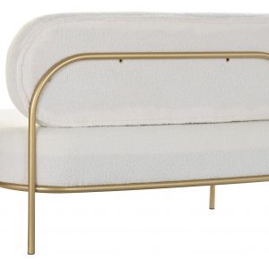 Sofá 2 Plazas Poliéster Metal, Beige & Rosa, Glam Chic Moderno Elegante - Imagen 14