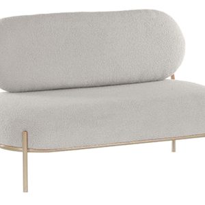 Sofá 2 Plazas Poliéster Metal, Beige & Rosa, Glam Chic Moderno Elegante - Imagen 16