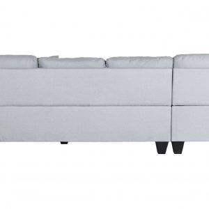 Sofá Chaise Longue de 3 Plazas Poliéster PP, Gris Claro estilo Moderno - Imagen 11