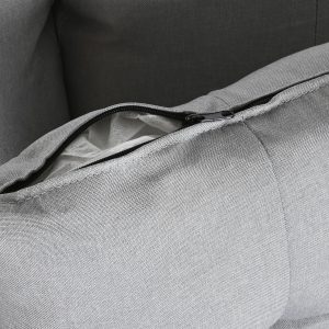 Sofá Chaise Longue de 3 Plazas Poliéster PP, Gris Claro estilo Moderno - Imagen 6