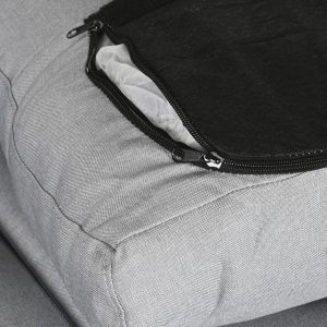 Sofá Chaise Longue de 3 Plazas Poliéster PP, Gris Claro estilo Moderno - Imagen 9