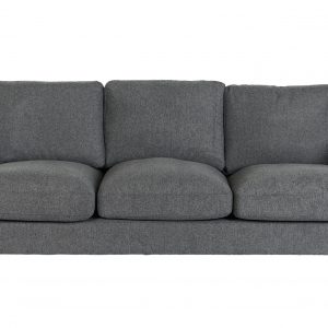 Sofá 3 Plazas Poliéster Madera, Crema & Gris estilo Moderno - Imagen 6