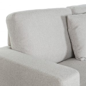 Sofá 3 Plazas Poliéster Madera, Crema & Gris estilo Moderno - Imagen 11