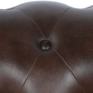 Sofá 2 Plazas Piel Madera, Marrón Oscuro estilo Vintage Chester Capitoné - Imagen 6