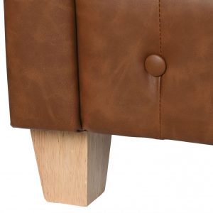 Sofá 3 Plazas Poliester Madera, Chester, Marrón Natural estilo Vintage Chester Capitoné - Imagen 6