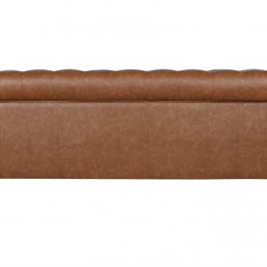 Sofá 3 Plazas Poliester Madera, Chester, Marrón Natural estilo Vintage Chester Capitoné - Imagen 8