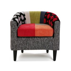 Sillon Orejera Moderno Patchwork Algodon Multicolor Vintage - Imagen 2