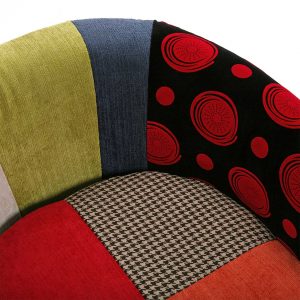 Sillon Orejera Moderno Patchwork Algodon Multicolor Vintage - Imagen 5