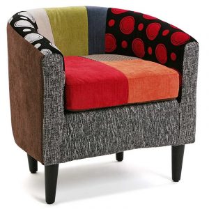 Sillon Orejera Moderno Patchwork Algodon Multicolor Vintage - Imagen 1