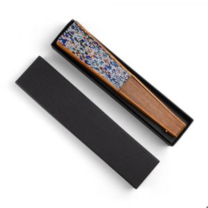 Abanico de Seda 100%, Multicolor, Geometria Islamica, Madera Bocapi - Imagen 5