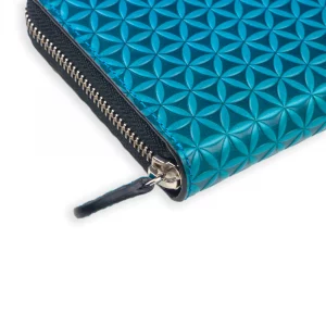 Cartera Grande de Piel, Grabado Estilo Flower of Life, Flor de la Vida - Imagen 11