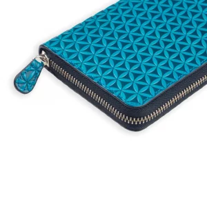 Cartera Grande de Piel, Grabado Estilo Flower of Life, Flor de la Vida - Imagen 15