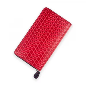 Cartera Grande de Piel, Grabado Estilo Flower of Life, Flor de la Vida - Imagen 10