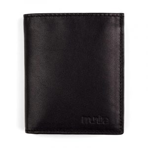 Pequeña Cartera, Mini Billetera, Piel Vacuno Liso, Negro - Imagen 1