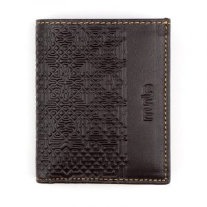 Pequeña Cartera, Mini Billetera, Piel Grabado Garnata, Marron - Imagen 1