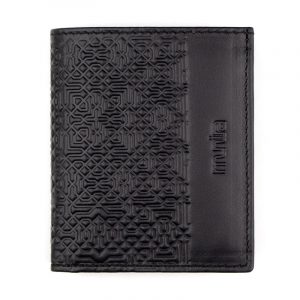 Pequeña Cartera, Mini Billetera, Piel Grabado Garnata, Negro - Imagen 1