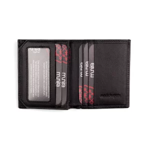 Pequeña Cartera, Mini Billetera, Piel Grabado Garnata, Negro - Imagen 4