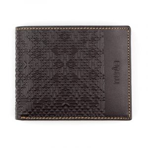 Cartera Bifold de Piel Marrón, Grabado con Monedero, Garnata - Imagen 4