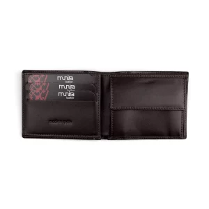 Cartera Bifold de Piel Marrón, Grabado con Monedero, Garnata - Imagen 6